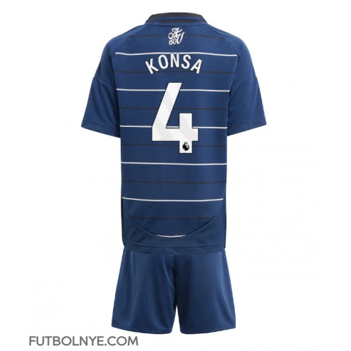 Camiseta Aston Villa Ezri Konsa #4 Tercera Equipación para niños 2024-25 manga corta (+ pantalones cortos)